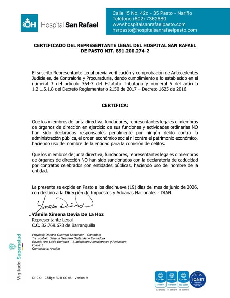 13 Certificado RL antecedentes Art 364 3 ET 2025